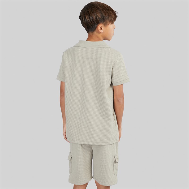 Brave Soul Boys Cadby Polo Shirt And Shorts Set Light Sand