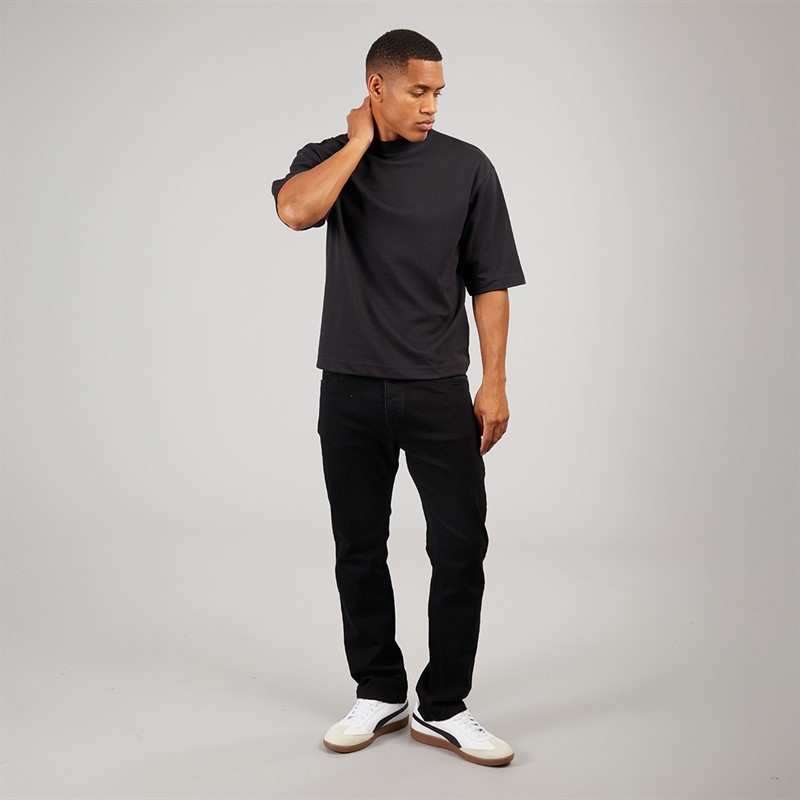 Brave Soul Mens Faust Oversized T-Shirt Jet Black
