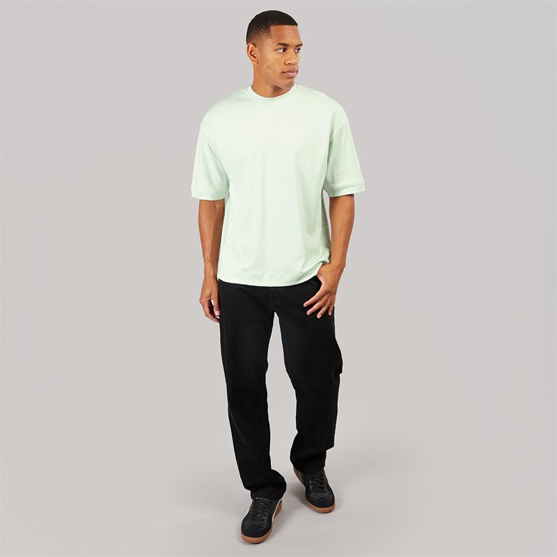 Brave Soul Mens Keikog Oversized T-Shirt Washed Mint
