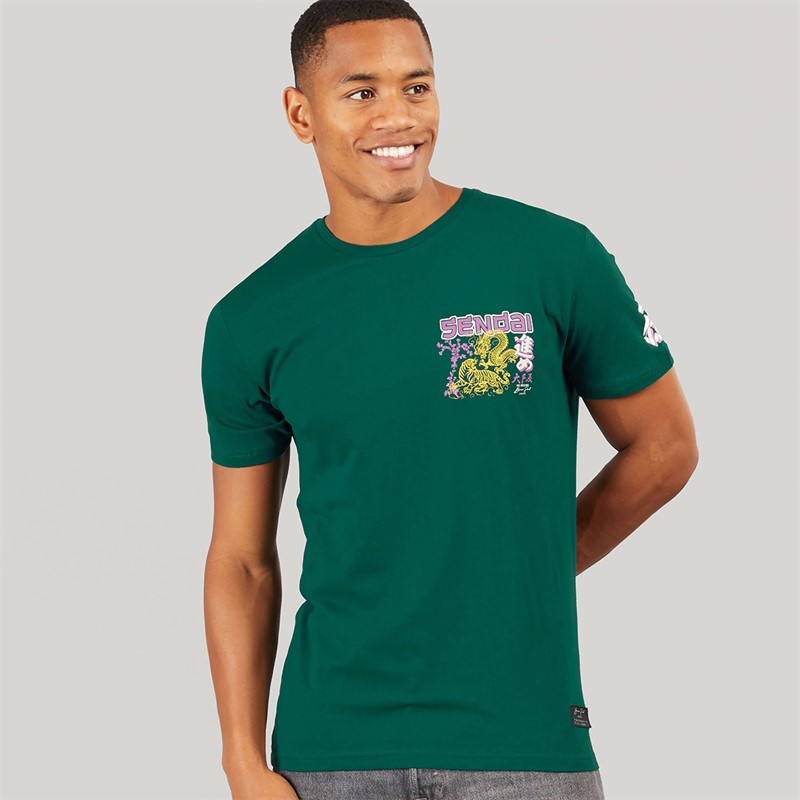 Brave Soul Mens Kovu T-Shirt Green