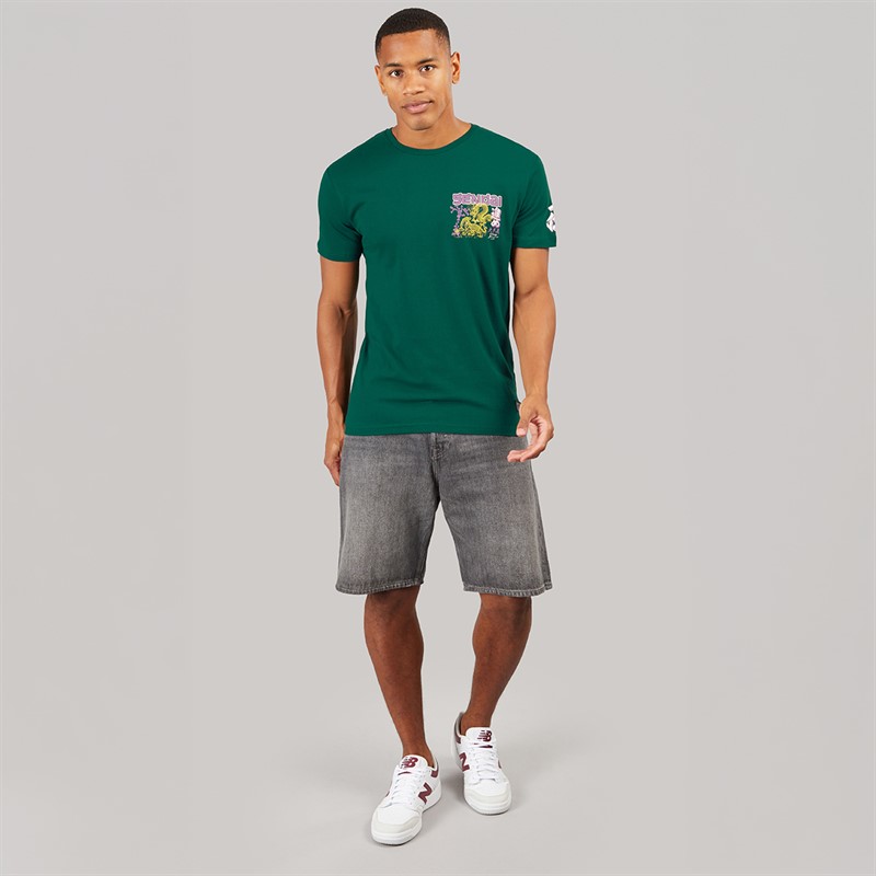 Brave Soul Mens Kovu T-Shirt Green