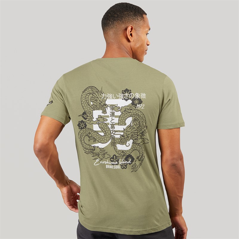Brave Soul Mens Perceval T-Shirt Sage