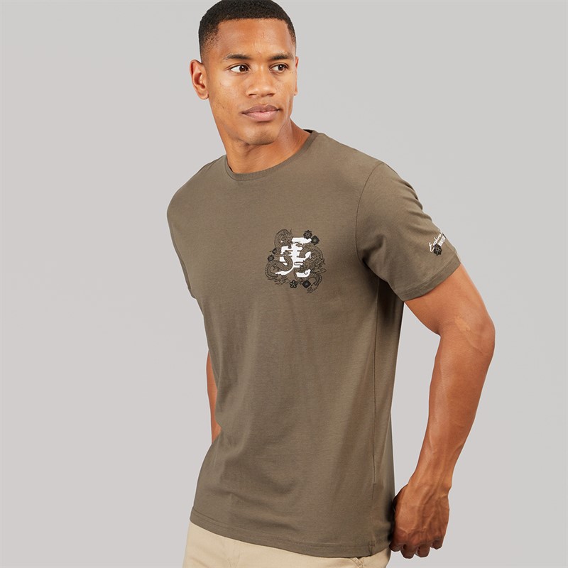 Brave Soul Mens Perceval T-Shirt Taupe