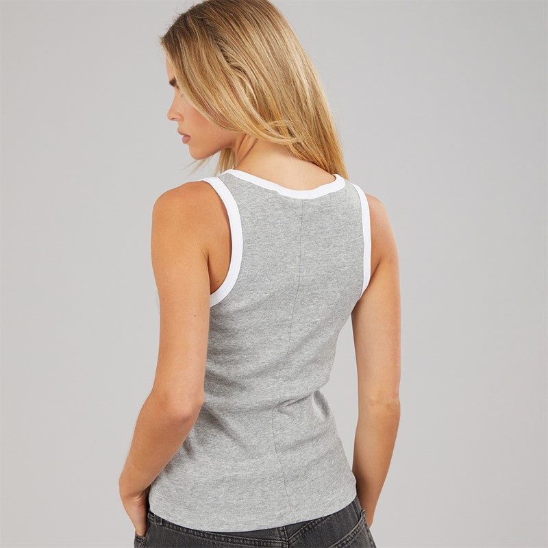 Brave Soul Womens Lucie Contrast Vest Grey Marl/White