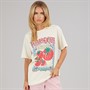 Brave Soul Womens Oversized Graphic T-Shirt Cream