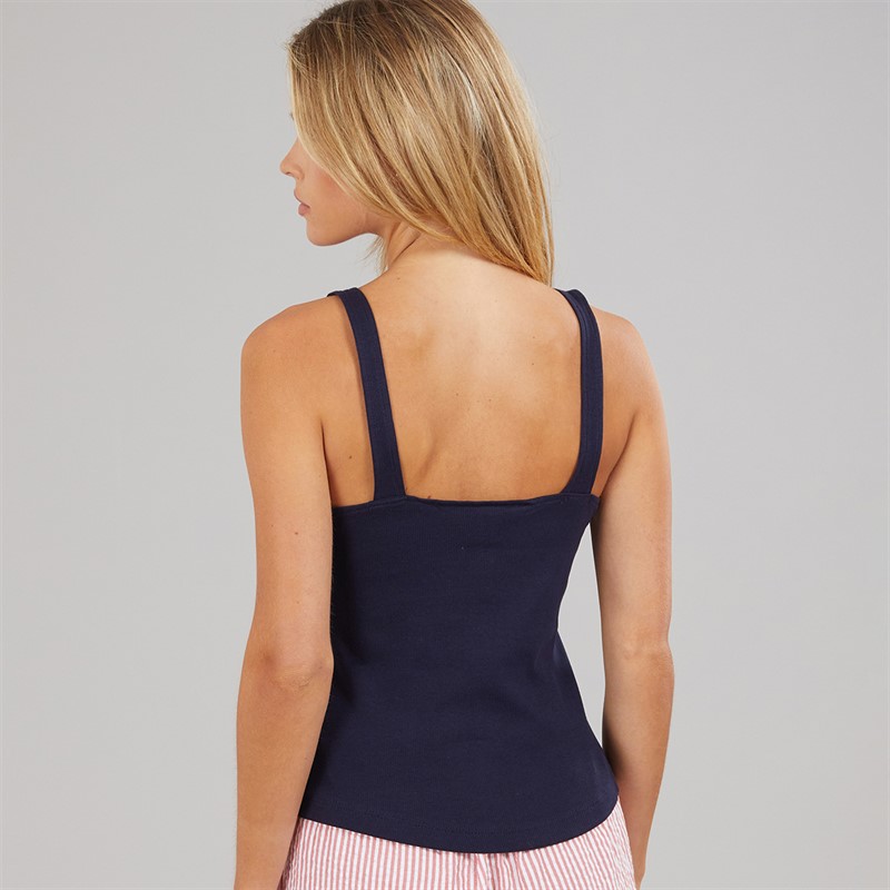Brave Soul Womens Button Down Vest Dark Navy