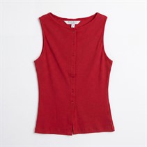 Brave Soul Womens Quantum Button Down Vest Red