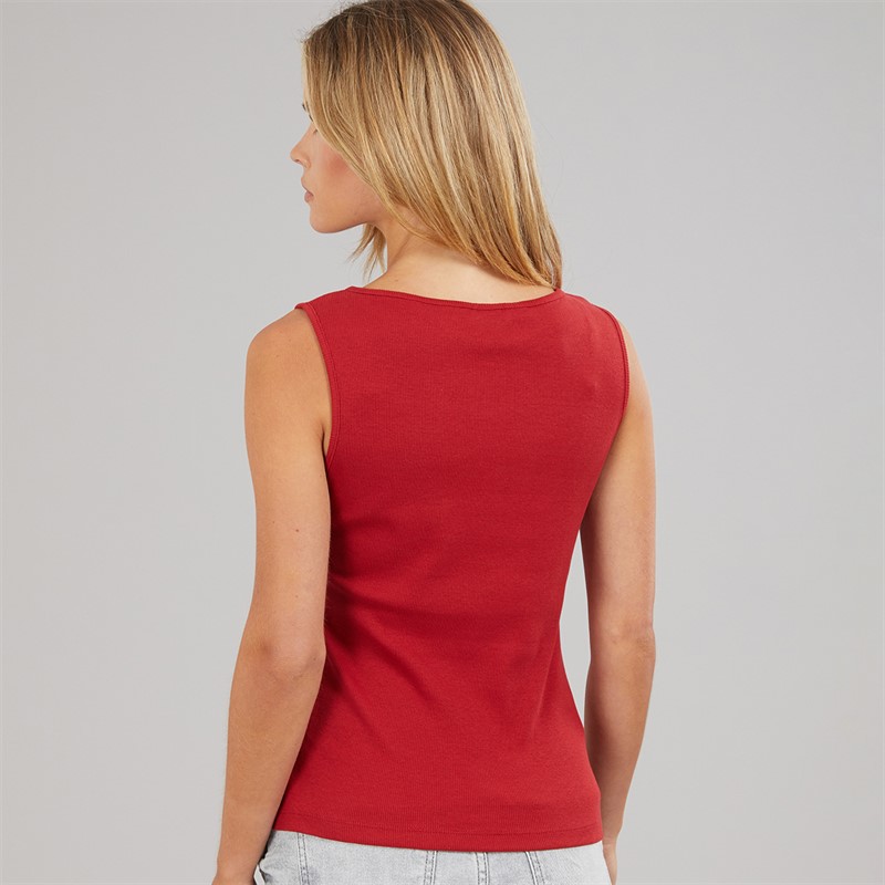 Brave Soul Womens Quantum Button Down Vest Red