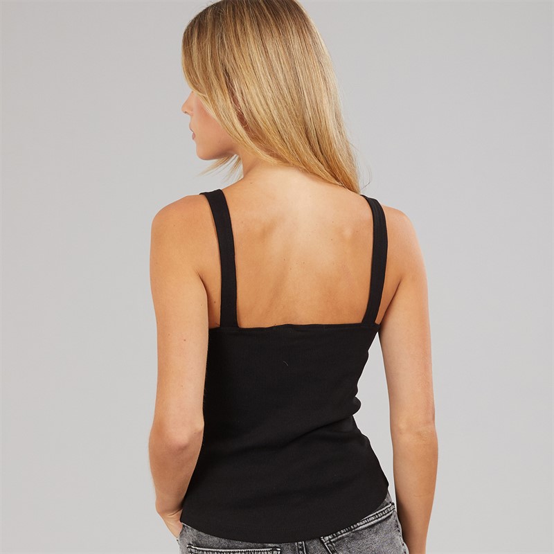 Brave Soul Womens Button Down Vest Black