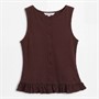 Brave Soul Womens Sweetie Frill Vest Chocolate