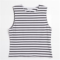 Brave Soul Womens Stripe Boxy Vest White/Black White/Black