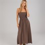 Brave Soul Womens Cilla A-Line Midi Dress Dark Taupe