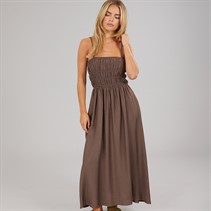 Brave Soul Womens Cilla A-Line Midi Dress Dark Taupe