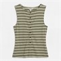 Brave Soul Womens Boat Neck Stripe Vest Dark Green/Lime
