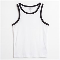 Brave Soul Womens Lucie Contrast Vest White/Black
