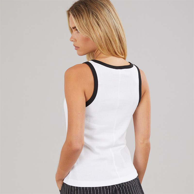 Brave Soul Womens Lucie Contrast Vest White/Black