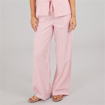 Brave Soul Womens Ora Stripe Trousers Red/White
