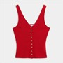 Brave Soul Womens Button Down Vest Red