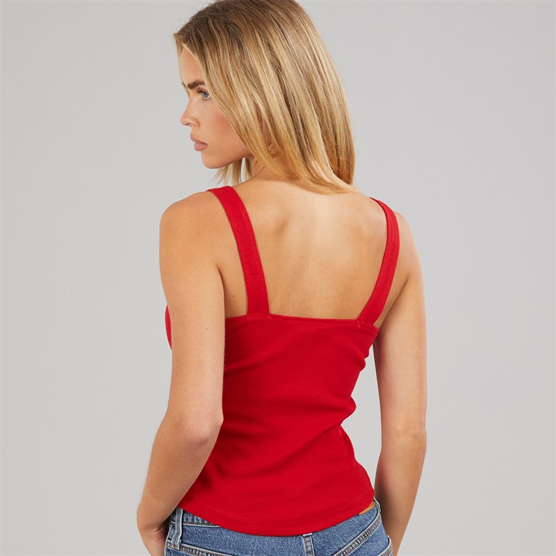 Brave Soul Womens Button Down Vest Red