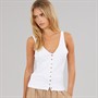 Brave Soul Womens Button Down Vest White White