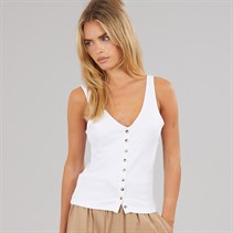 Brave Soul Womens Button Down Vest White White