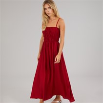 Brave Soul Womens Cilla A-Line Midi Dress Red
