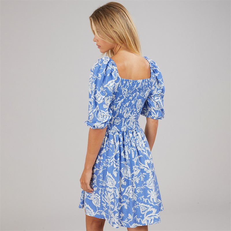 Brave Soul Womens Lainey Mini Dress Blue/White