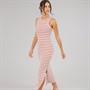 Brave Soul Womens Lynus Textured Maxi Dress Cream/Red