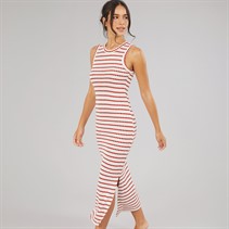Brave Soul Womens Lynus Textured Maxi Dress Cream/Red