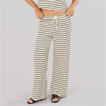 Brave Soul Womens Alice Stripe Trousers Cream/Black