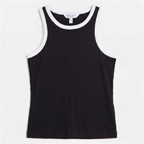 Brave Soul Womens Lucie Contrast Vest Black/White