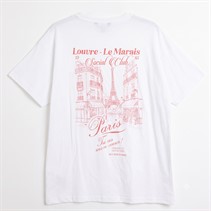 Brave Soul Womens Louvre Printed T-Shirt White/Pink