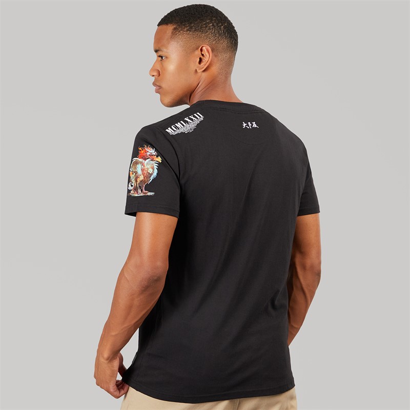 Brave Soul Mens Genome T-Shirt Jet Black/Multi