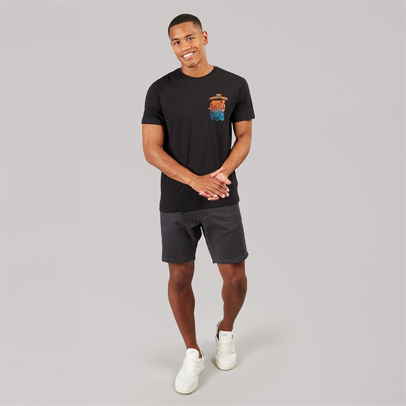 Brave Soul Mens Ginza T-Shirt Jet Black