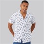 Brave Soul Mens Canary Shirt White/Navy And Blue