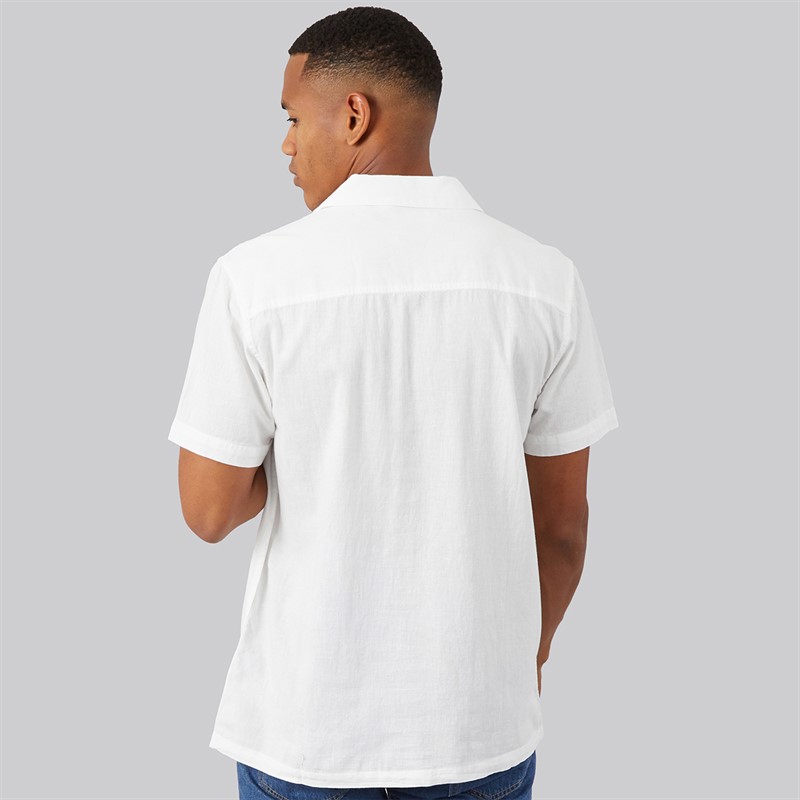 Brave Soul Mens Mikitad Shirt Optic White