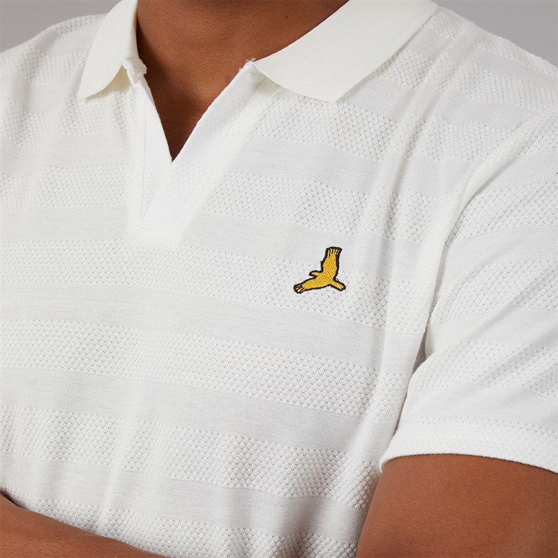 Brave Soul Mens Zenon Polo Shirt Off White