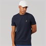 Brave Soul Mens Qunita Crew Neck T-Shirt Navy