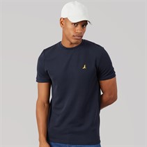 Brave Soul Mens Qunita Crew Neck T-Shirt Navy
