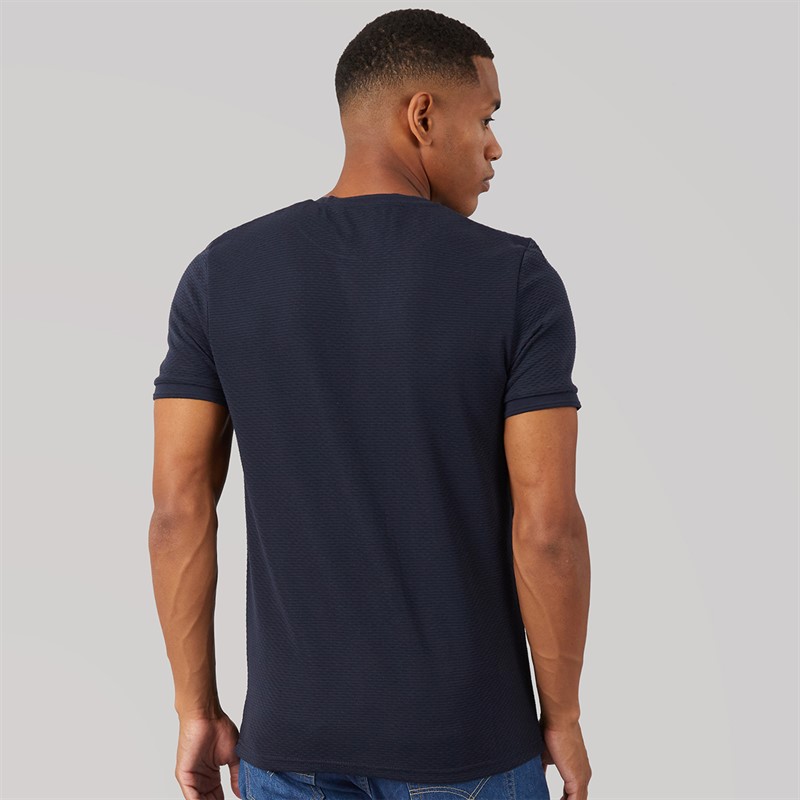 Brave Soul Mens Qunita Crew Neck T-Shirt Navy