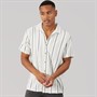 Brave Soul Mens Dash Shirt Ecru/Navy And Green
