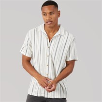 Brave Soul Mens Dash Shirt Ecru/Navy And Green