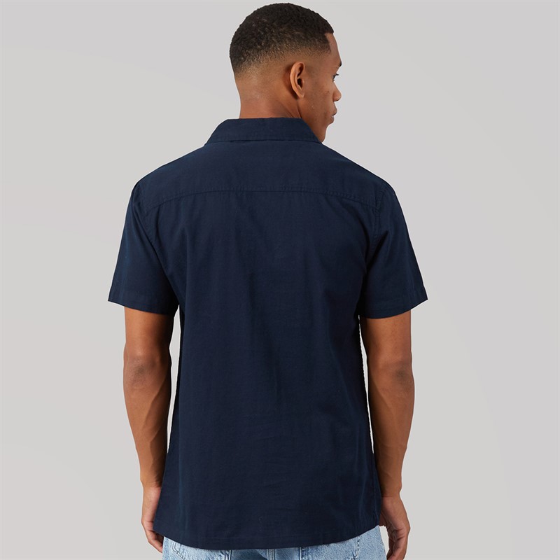 Brave Soul Mens Mikitad Shirt Navy
