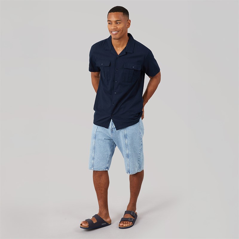 Brave Soul Mens Mikitad Shirt Navy