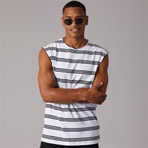 Brave Soul Mens Link Vest Optic White/Jet Black