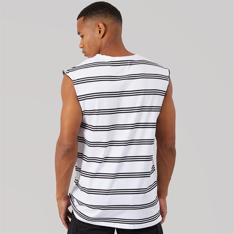 Brave Soul Mens Link Vest Optic White/Jet Black