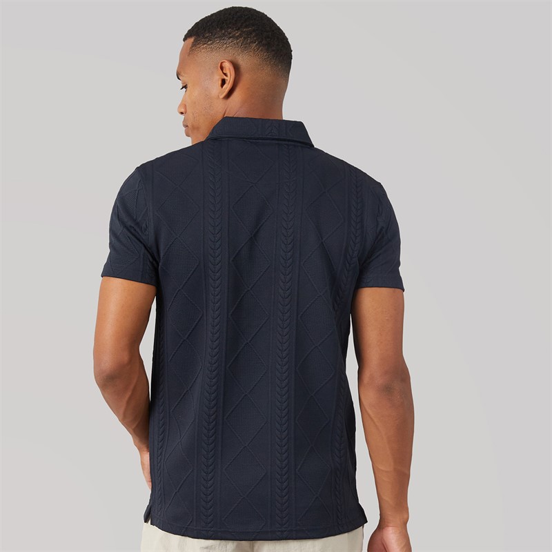 Brave Soul Mens Renix Polo Shirt Dark Navy Dk Navy