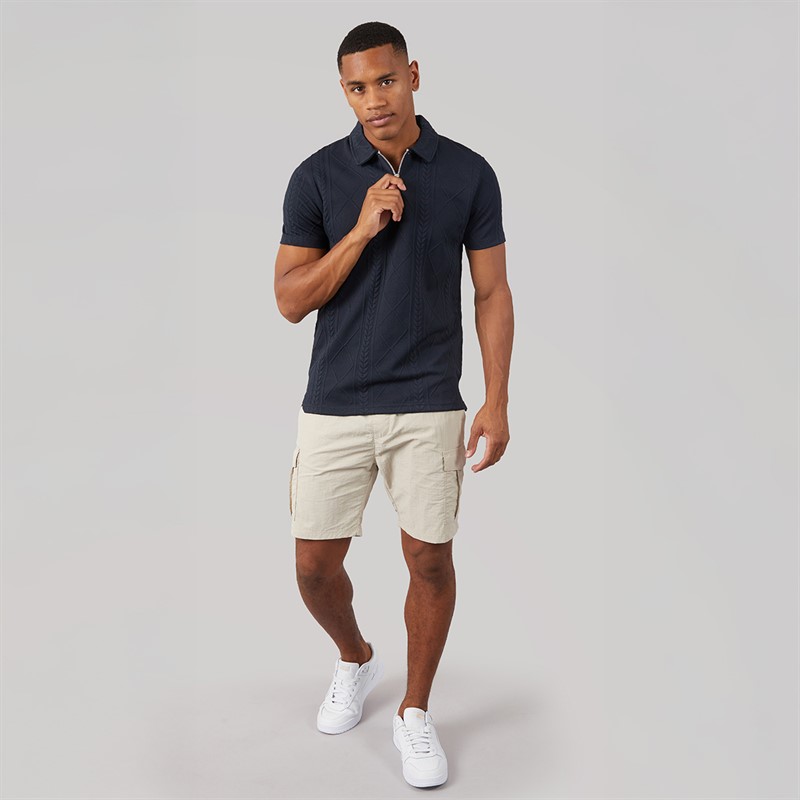 Brave Soul Mens Renix Polo Shirt Dark Navy Dk Navy