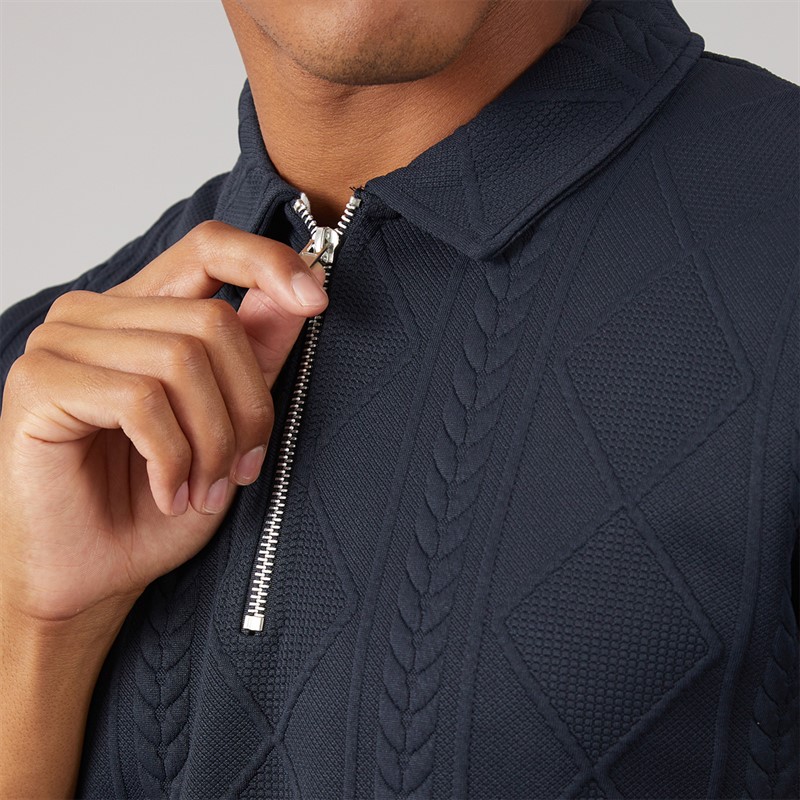 Brave Soul Mens Renix Polo Shirt Dark Navy Dk Navy