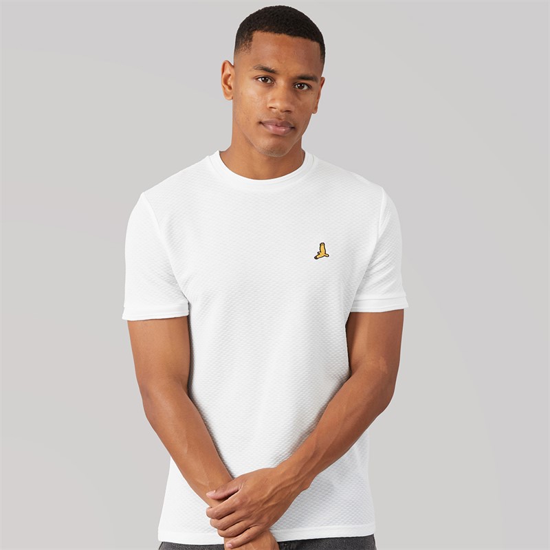 Brave Soul Mens Qunita Crew Neck T-Shirt Cream